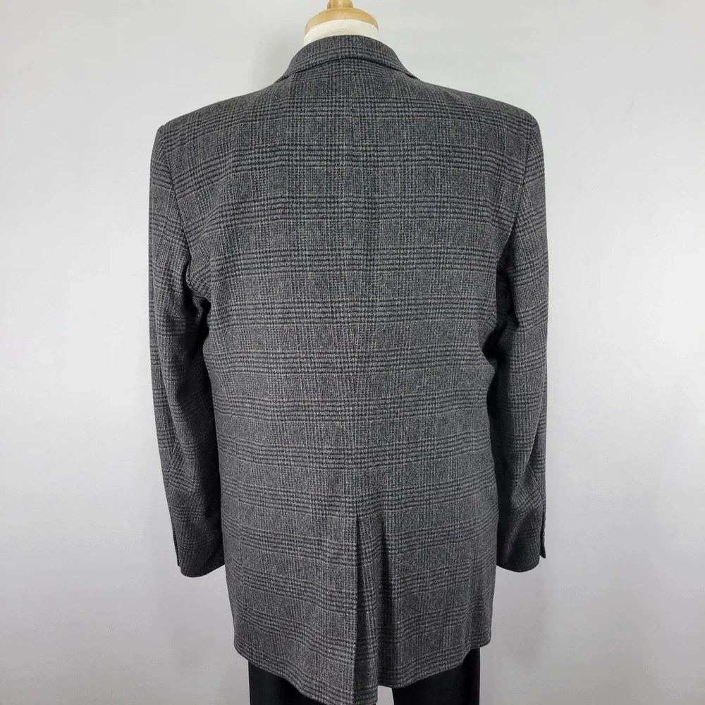 Cricketeer Men's‎ Sport Coat Blazer Two Button Flannel Plaid Wool Blend 46XL